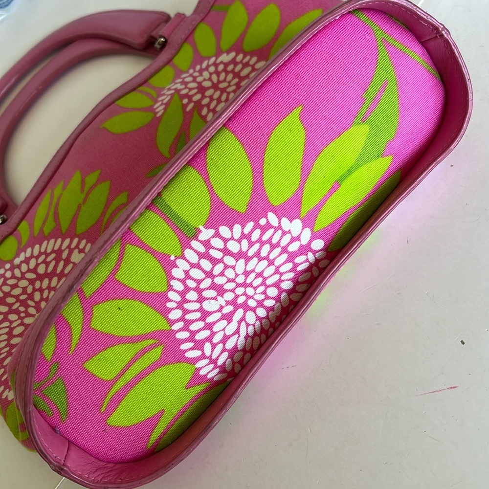 RARE!  Lilly Pulitzer Small Tote Hit Pink Sunflower Pattern-Circa 1990’s - Picture 9 of 16